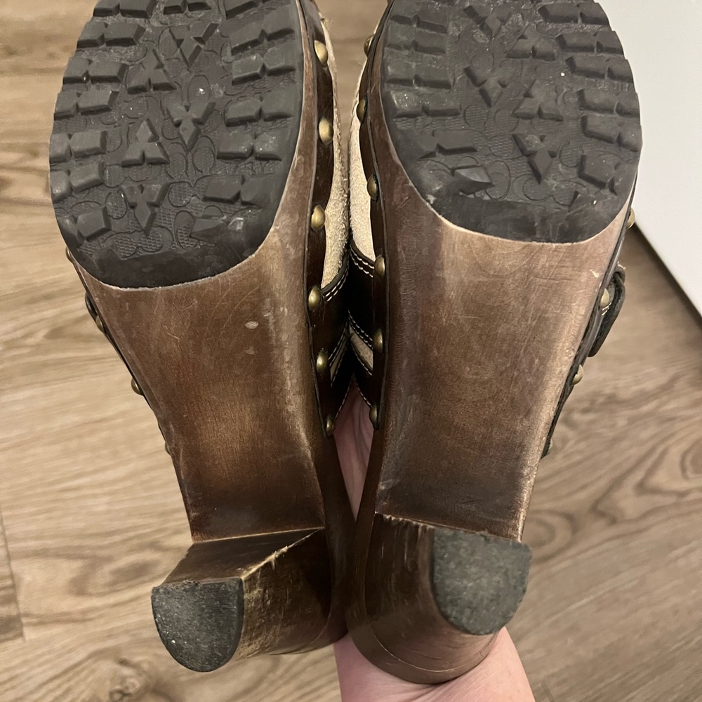 Multicolor Coach Patchwork Mules - image 4